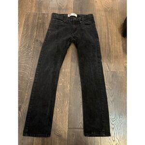 Levi's 511 Slim Fit Black Jeans Kids Boys Size 26x26 Adjustable Waist 12 regular